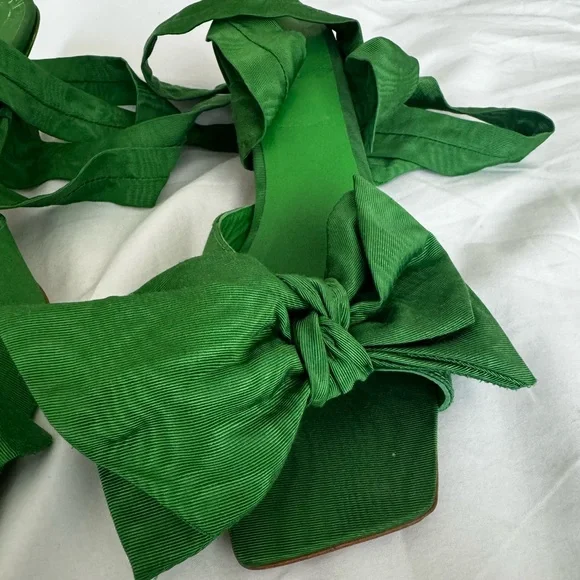 GANNi green lace up kitten heel *BRAT SUMMER* - Picture 5 of 5